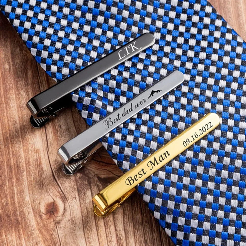Personalized Custom Logo Name Necktie Pin Business Best Men Formal Wedding Suit Accessories Customization Gifts