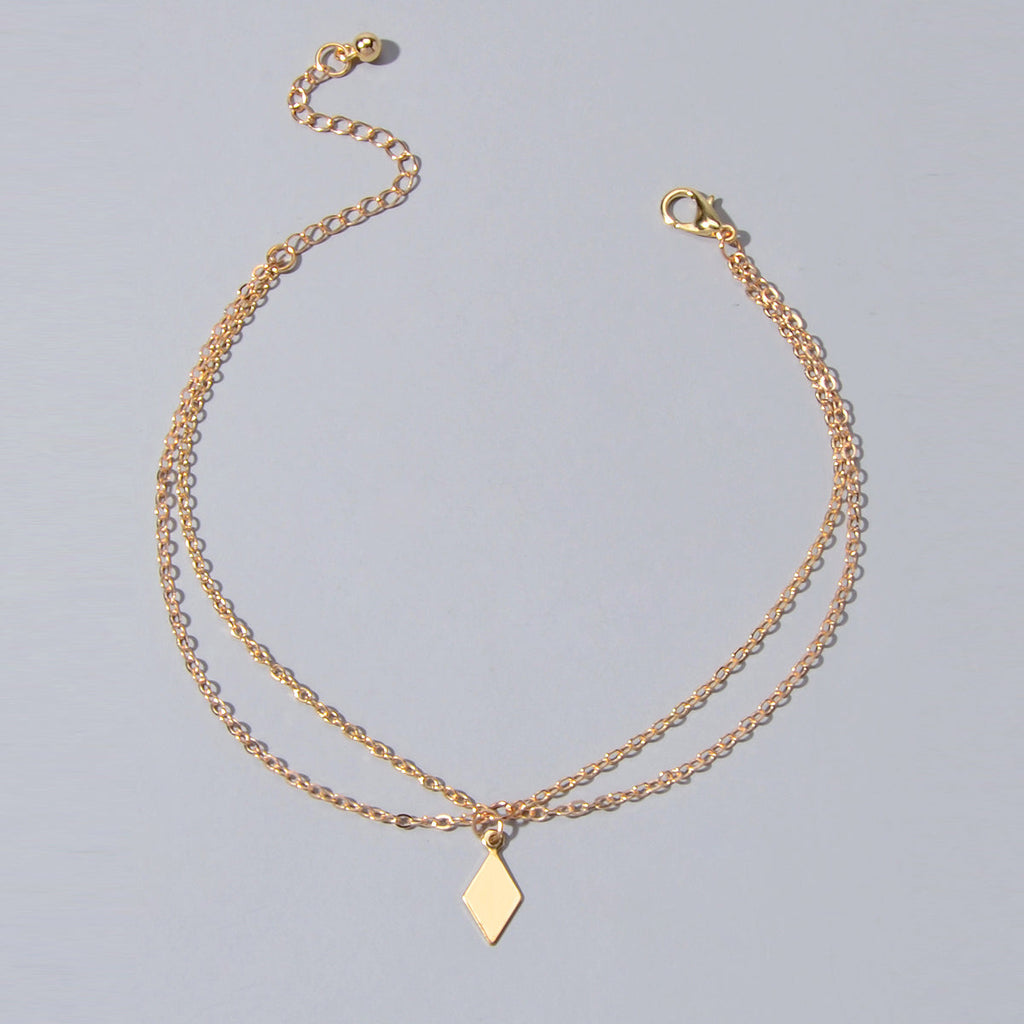 Bohemian Foot Beach Jewellery Double Layer Chain Rhombus Geometric
