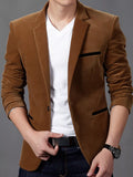 Men's Plus Size Slim Fit Velvet Blazer