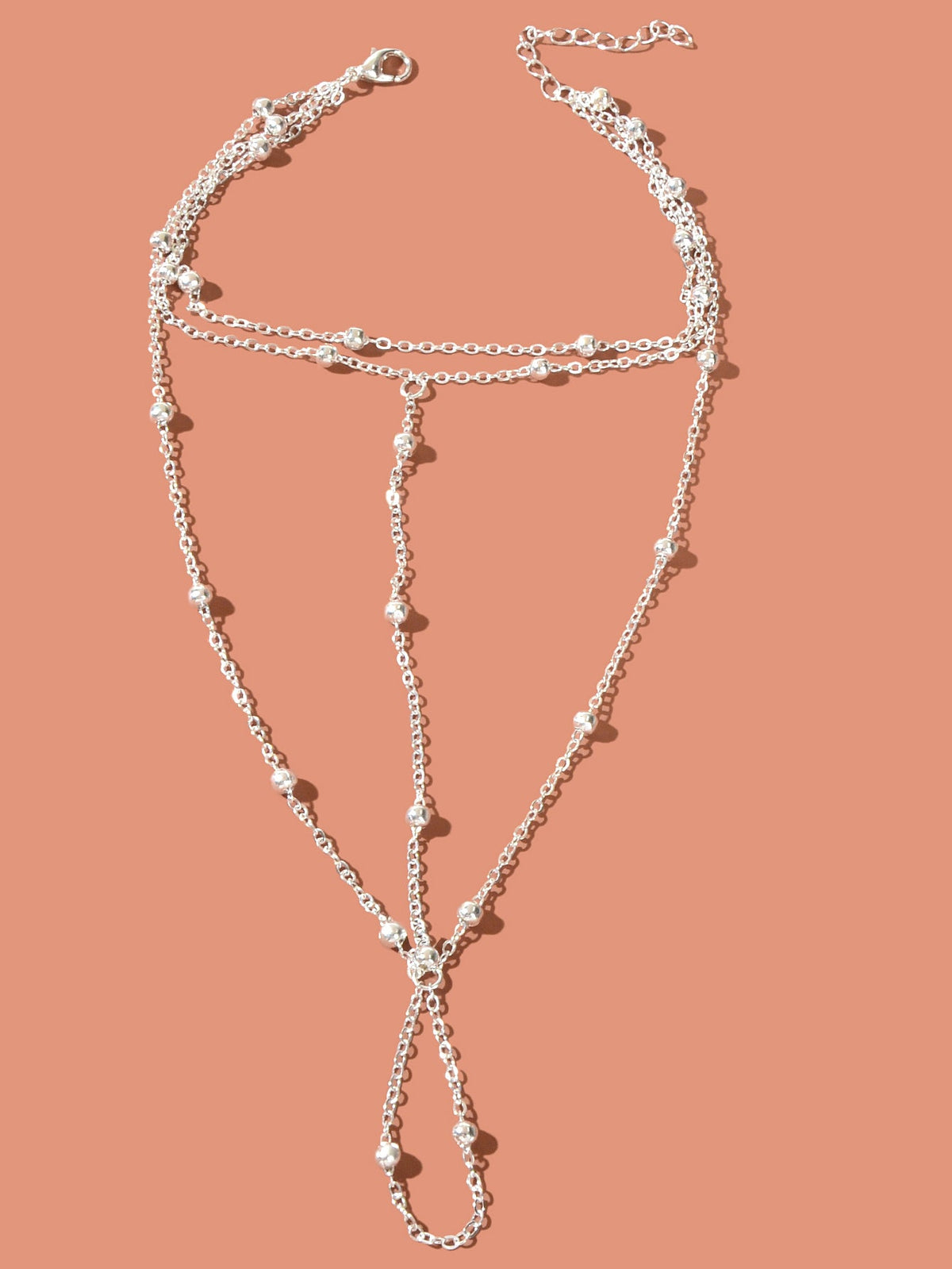 1pc Gold Chain Boho Layered Anklet with Toe Foot Jewellery Barefoot