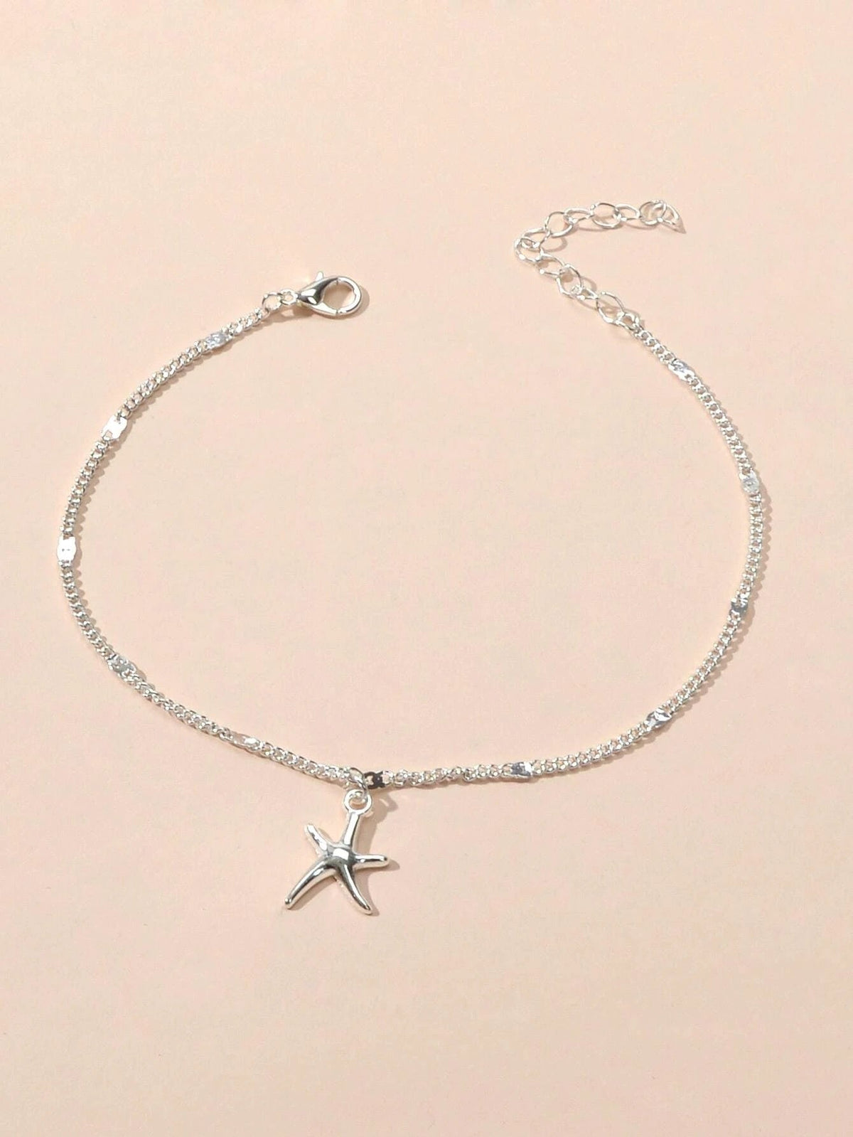 2pcs Fashion Foot Beach Jewellery Silver Chain Tassel Starfish Charm