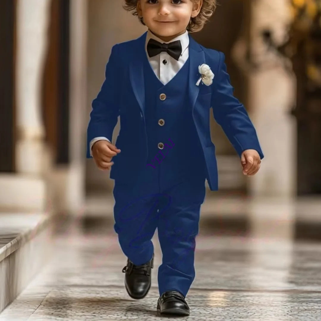 2-16 years old Boy Suit 3 Piece Suit Jacket Pants Vest Formal Wedding Kids Tuxedo Custom Clothes for Boy Blazer