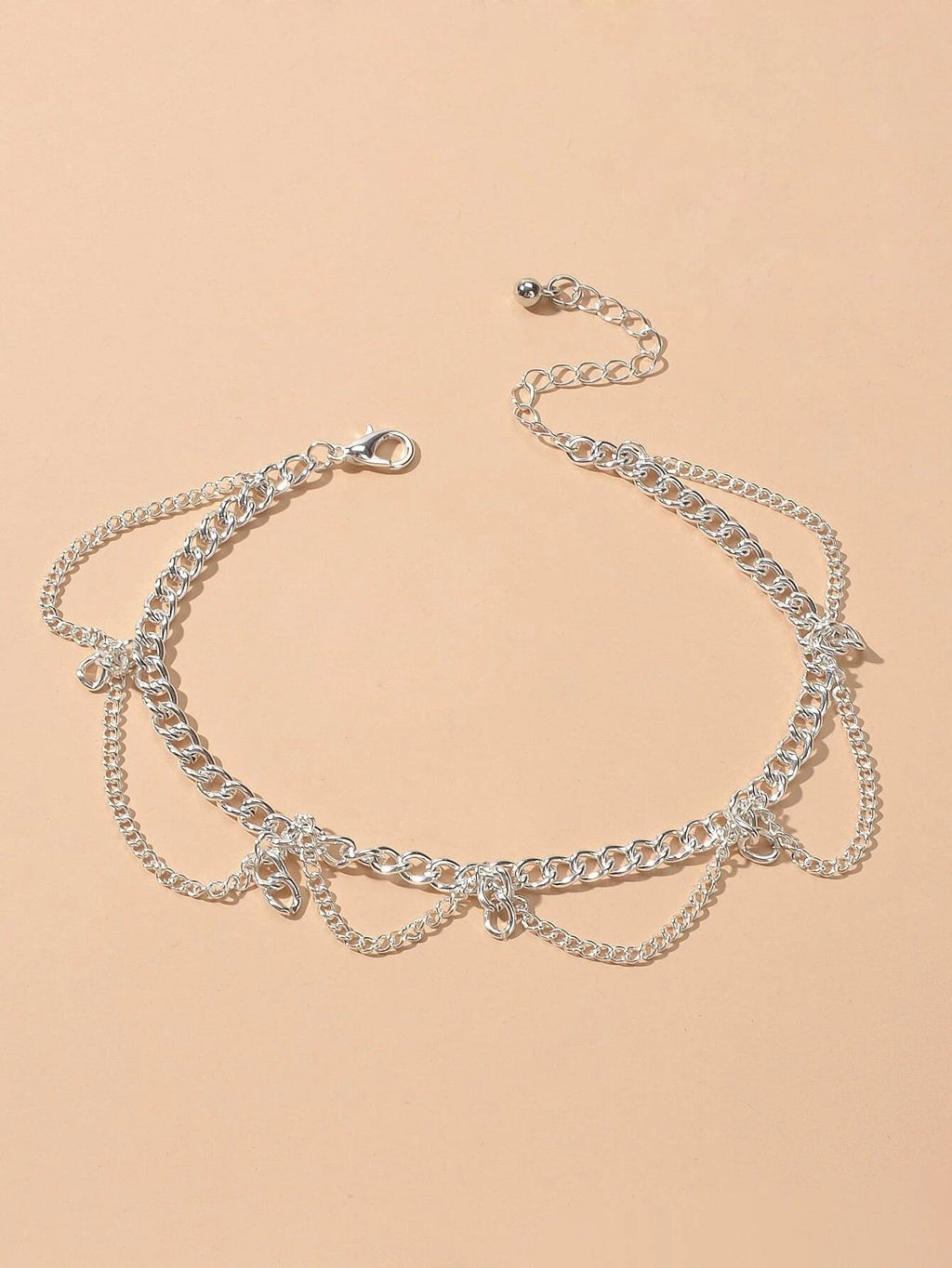 2pcs Fashion Foot Beach Jewellery Silver Chain Tassel Starfish Charm