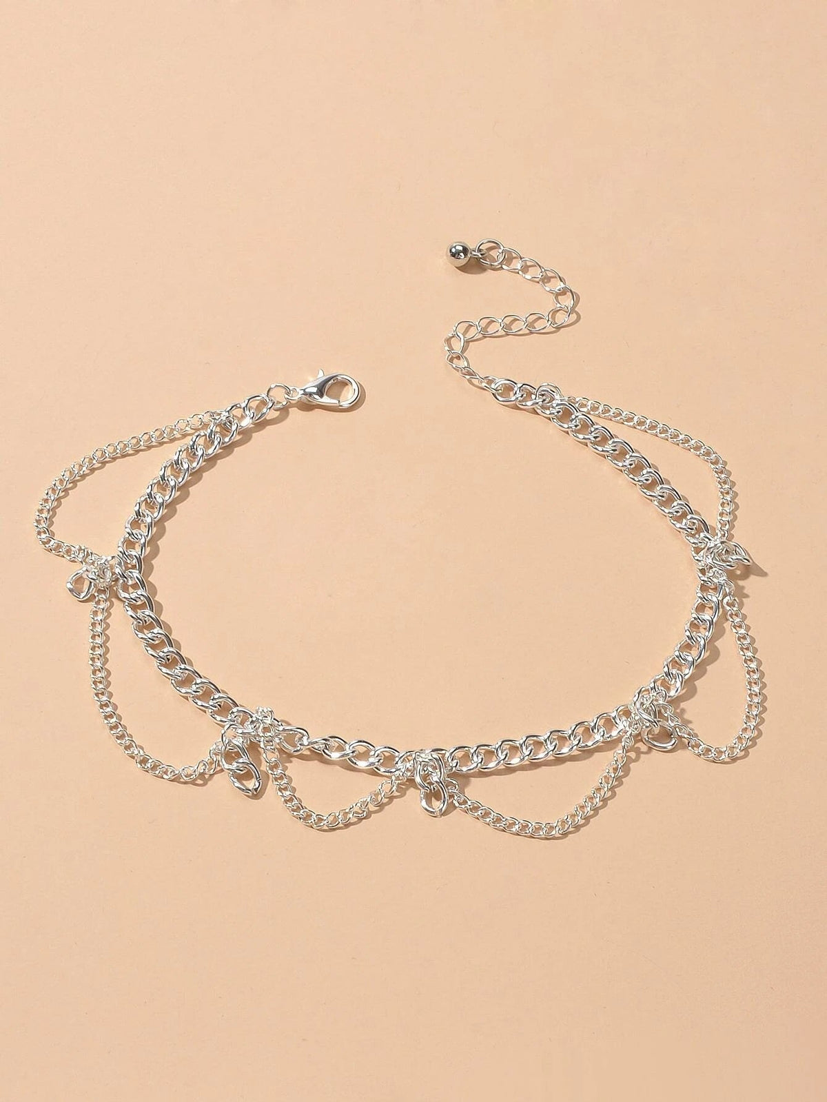 2pcs Fashion Foot Beach Jewellery Silver Chain Tassel Starfish Charm