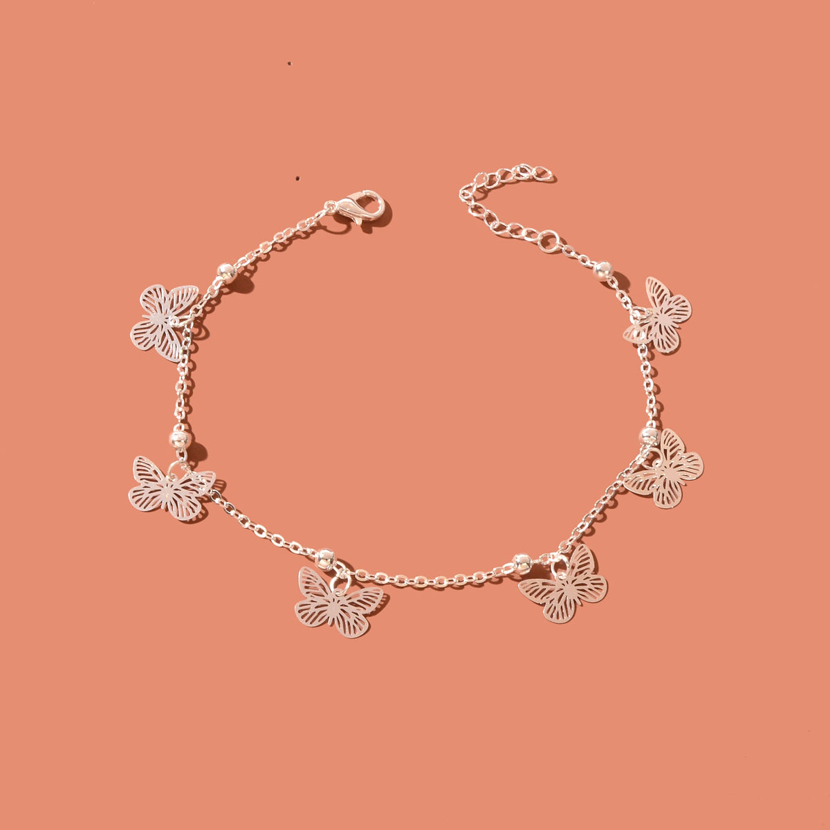 Silver Butterfly Charm Anklet Boho Beach Foot Jewellery Ankle Bracelet