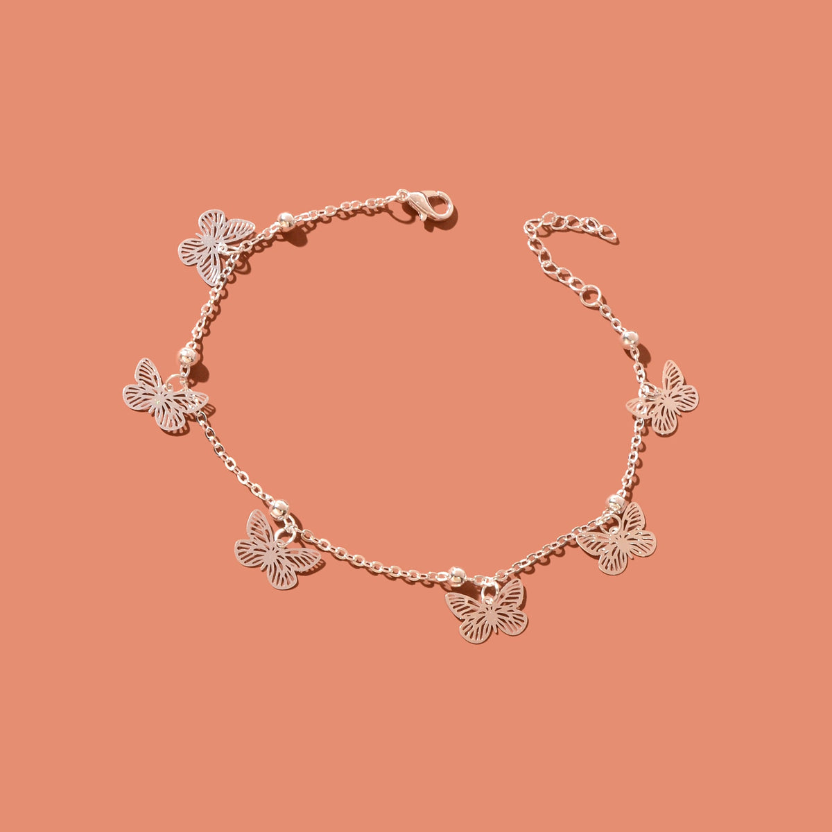 Silver Butterfly Charm Anklet Boho Beach Foot Jewellery Ankle Bracelet
