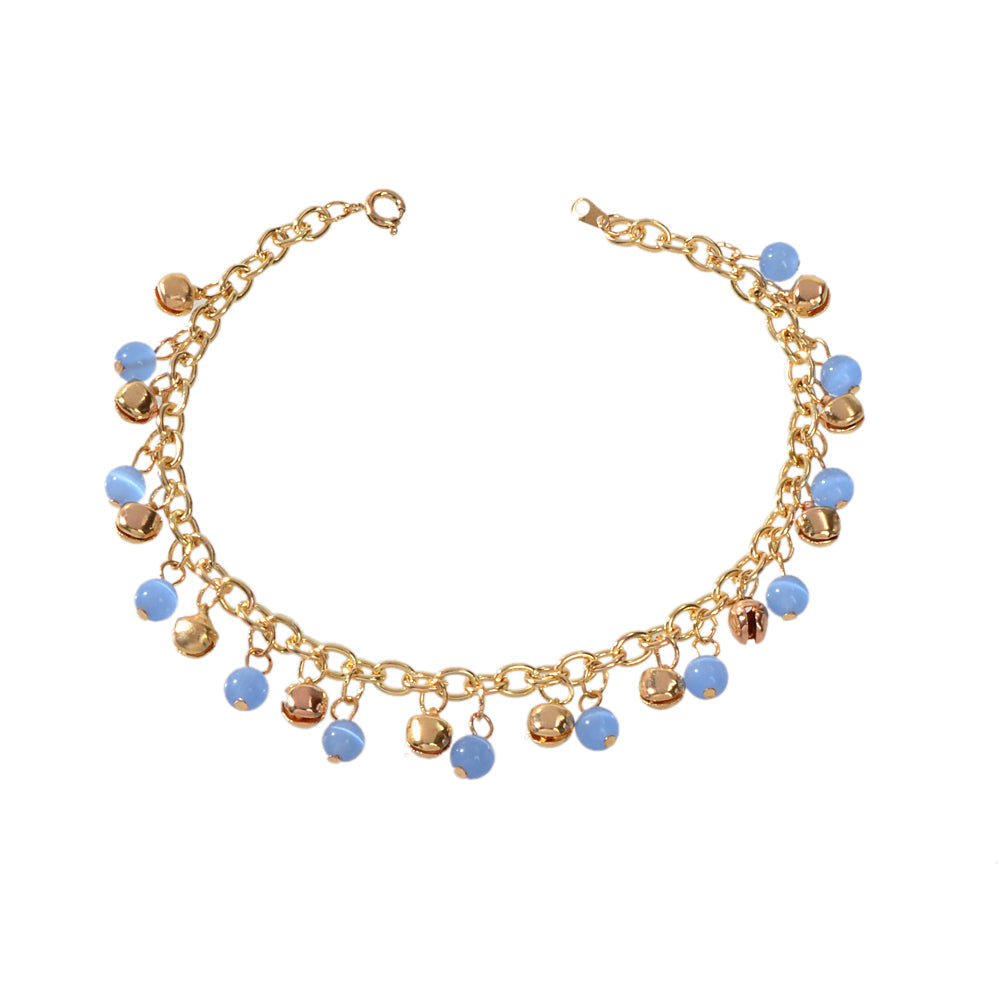 AU Local 1 pc Foot Beach Jewellery Chain Blue Beads Charm Anklet