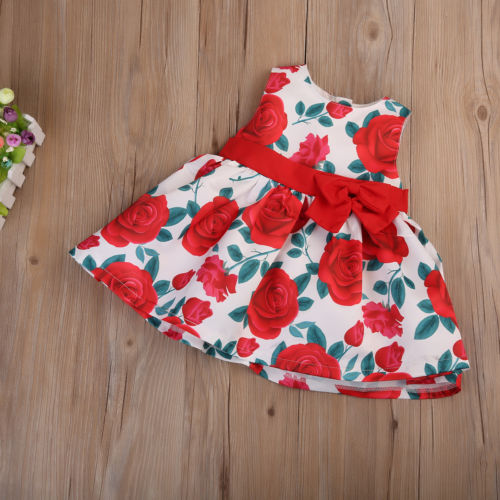 Christmas Flower Girl Bow Princess Dress Kids