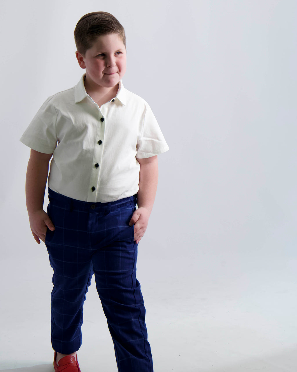 Blue Windowpane Dress Pants