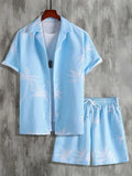 Vacation mood men beach shorts set