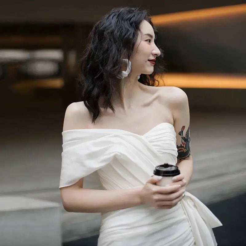 Light Wedding Gown Short Women White Mini Dress